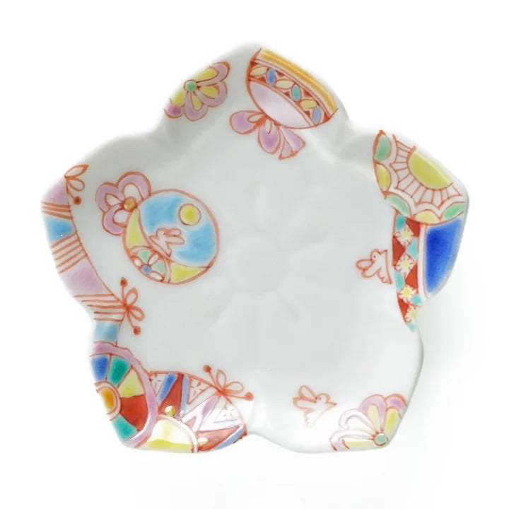 KUTANI WARE KIKYO SMALL PLATE/ GINSYUU KLIN
