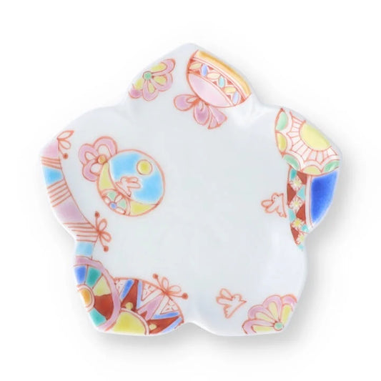 KUTANI WARE KIKYO SMALL PLATE/ GINSYUU KLIN