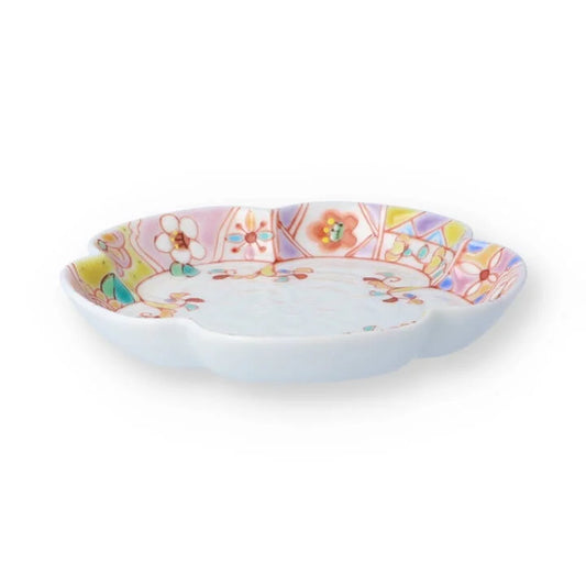 KUTANI WARE MOKKO SMALL PLATE BLOSSOM / GINSYUU KLIN