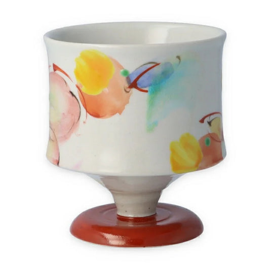 JAPANESE WINE GLASS KUTANI GOBLET DANCING IN THE WIND /KOKUZOU KLIN