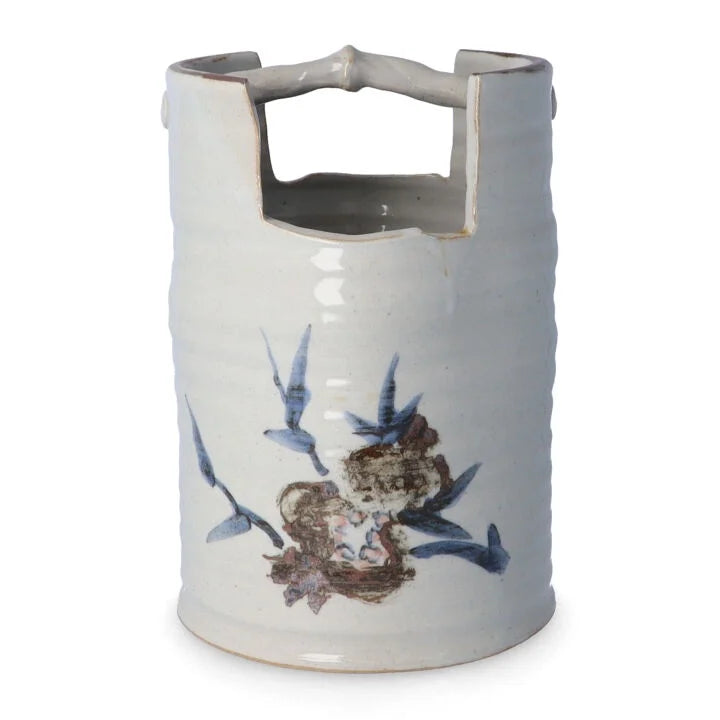KUTANI WARE HAND PAIL FLOWER VASE ZAKURO