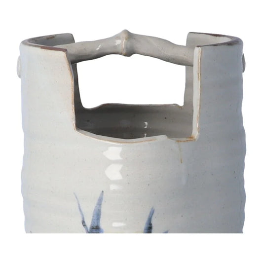 KUTANI WARE HAND PAIL FLOWER VASE ZAKURO