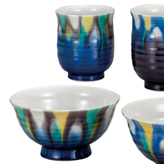 KUTANI WARE “YŪSAI” HARMONY SET BY HAIKU KILN – JAPANESE CERAMIC GIFT BOXED SET