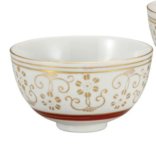 JAPANESE KUTANI RICE BOWL SET - SHIROCHIBU TESSEN DESIGN