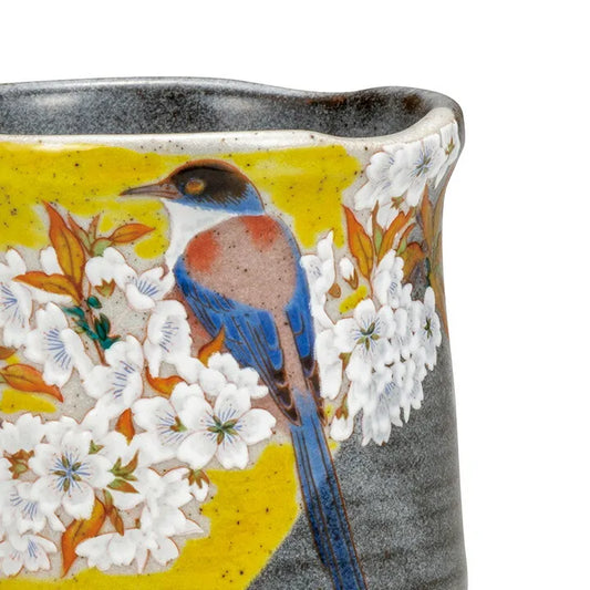 BIRD AMONG MOUNTAIN CHERRY BLOSSOMS – YOSHIDAYA KUTANI STYLE