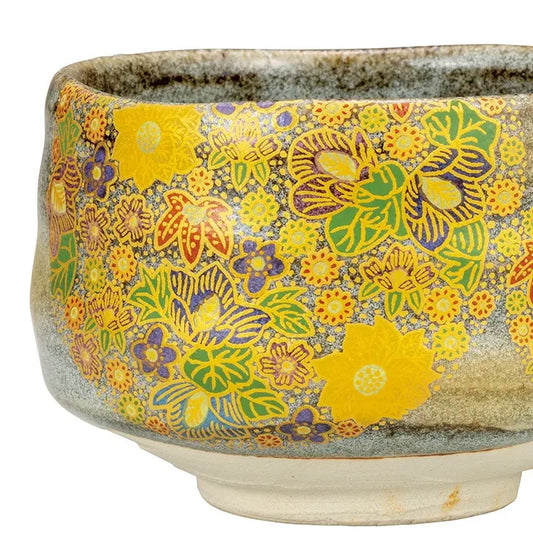 JAPANESE MATCHA BOWL CHAWAN HANAZUME KUTANI