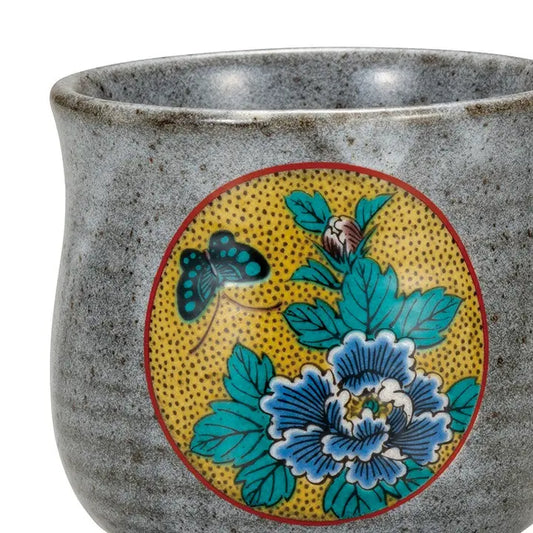 KUTANI WARE (YOSHIDAYA BOTAN STYLE )JAPANESE MUG