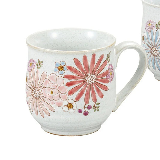 KUTANI WARE PAIR OF MUGS HANA / IROEKUTANI YUU