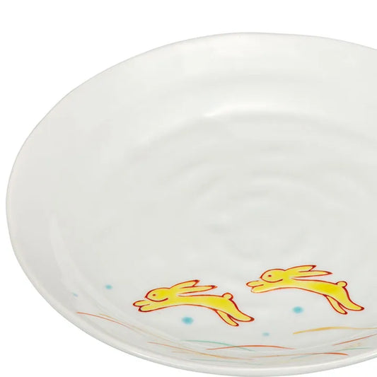 KUTANI JAPANESE SERVING PLATE – HOPPING RABBIT