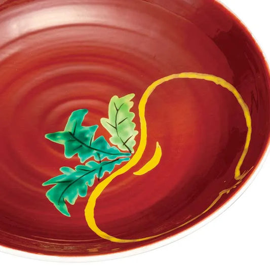 KUTANI WARE LARGE SERVING PLATE “TURNIP (KABU)” 9 SUN | TRADITIONAL JAPANESE CERAMIC PLATTER | MADE IN JAPAN