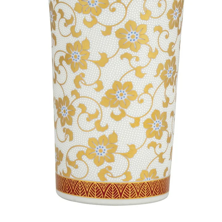 KUTANI JAPANESE BEER CUP WHITE TETSUSEN WITH RAISED DOTS