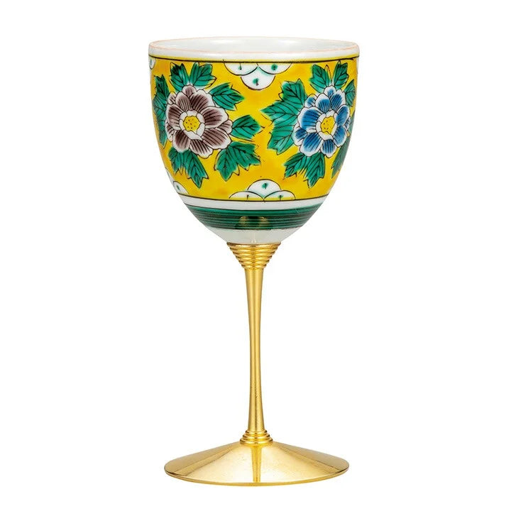 KUTANI WARE WINE CUP YOSHIDAYA PEONY