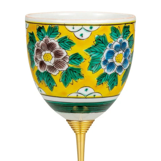 KUTANI WARE WINE CUP YOSHIDAYA PEONY