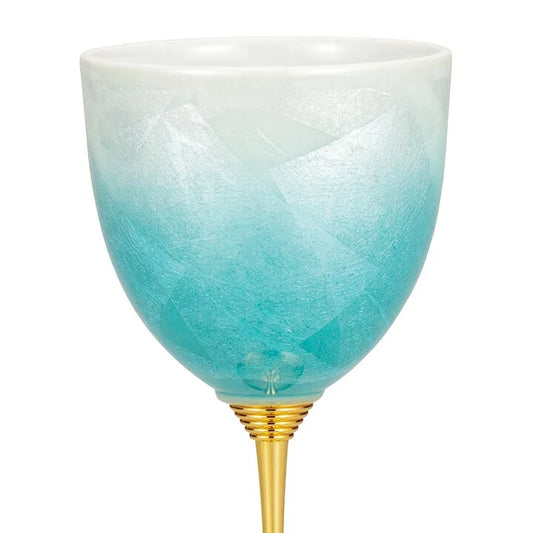 KUTANI WARE WINE CUP GINSAI SKY BLUE