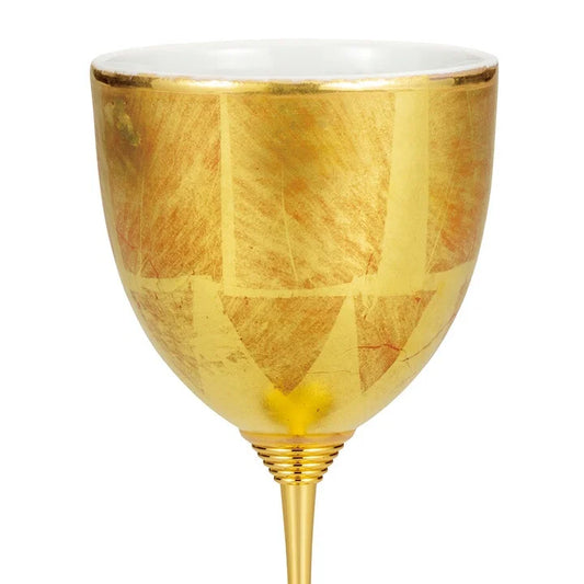 KUTANI WARE WINE CUP GOLD LEAF RED