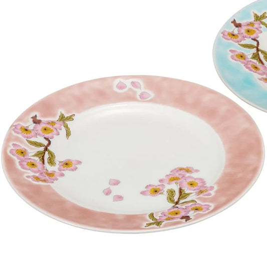 KUTANI WARE PAIR PLATE IROSAKURA