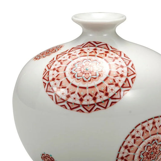 KUTANI WARE FLOWER VASE AKAE MARUMON /TAISHI KLIN