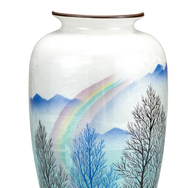JAPANESE FLOWER VASE KUTANI GINSAI RAINBOW GROVE