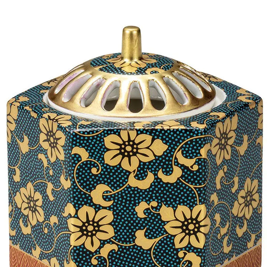 AOCHIBUTESSEN DESIGN KUTANI JAPANESE INCENSE BURNER -TRADITIONAL JAPANESE CERAMIC ART