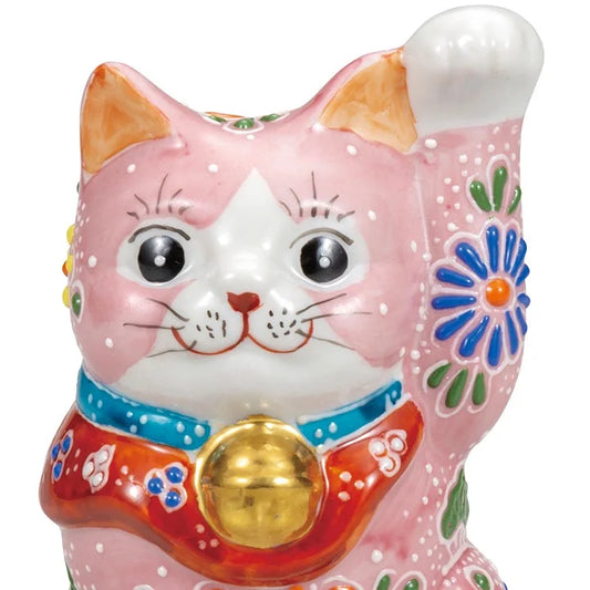 KUTANI WARE LUCKY CAT(MANEKI NEKO) PINK MORI