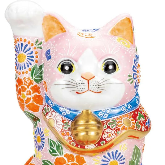JAPANESE KUTANI PORCELAIN LUCKY CAT (MANEKI NEKO) – PINK MORI DESIGN