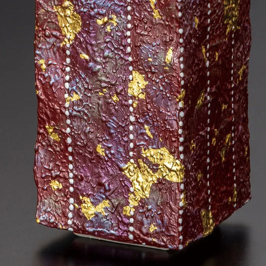 JAPAN KUTANI FLOWER VASE AKASAI DESIGN BY KAZUYOSHI KITAMKURA