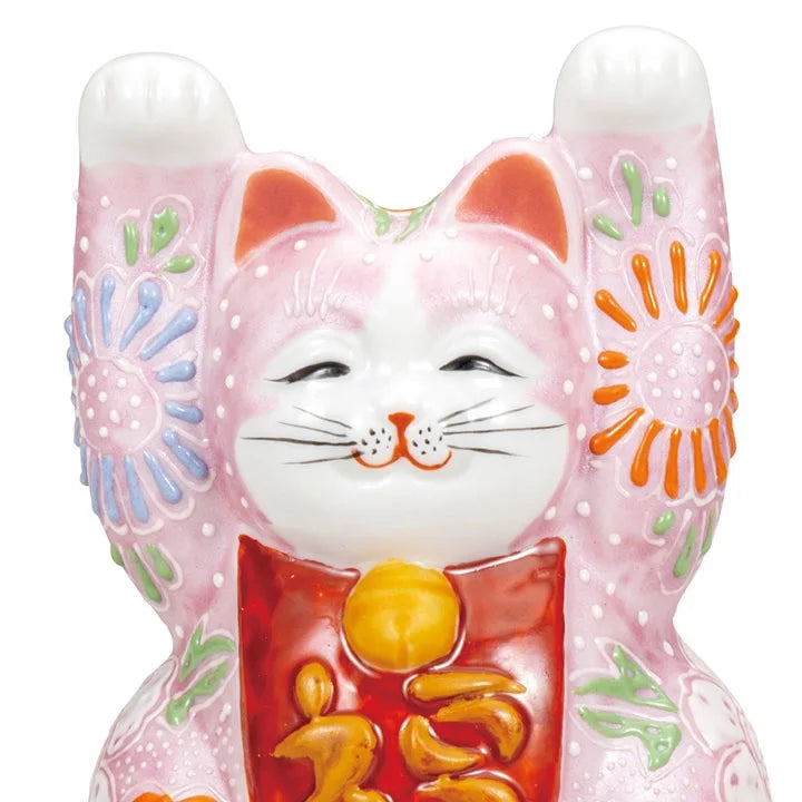 KUTANI WARE LUCKY CAT (RYOTE MANEKI NEKO)