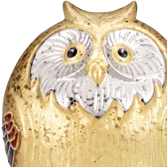 JAPANESE OWL FIGURINE KUTANI GOLD