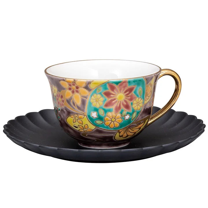 KUTANI WARE CUP & SAUCER UMIGAME