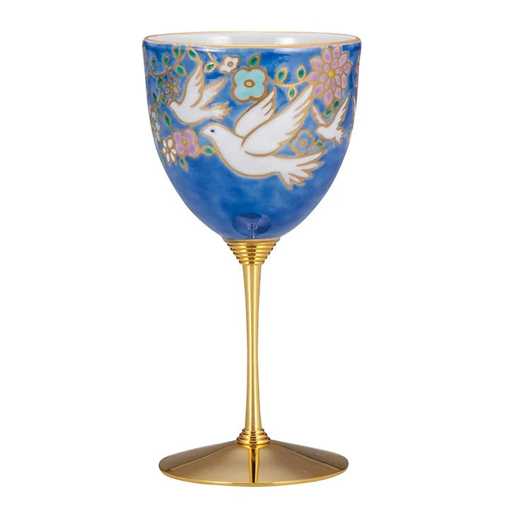 JAPANESE KUTANI WARE WINE CUP WHITE DOVE – HANDCRAFTED TRADITIONAL PORCELAIN