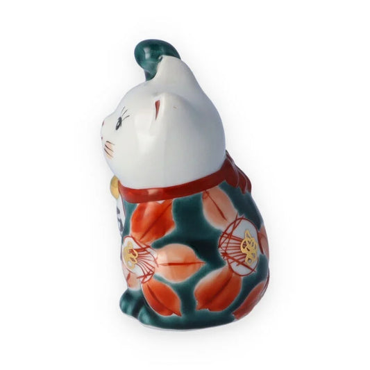 KUTANI WARE LUCKY CAT(MANEKI NEKO) YUSAI TUBAKI( RIGHT HAND)/KOKUZOU KLIN