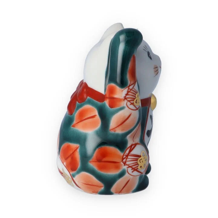 KUTANI WARE LUCKY CAT(MANEKI NEKO) YUSAI TUBAKI( RIGHT HAND)/KOKUZOU KLIN