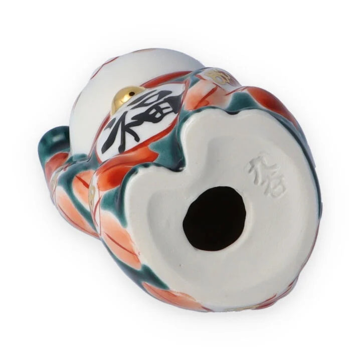 KUTANI WARE LUCKY CAT(MANEKI NEKO) YUSAI TUBAKI( RIGHT HAND)/KOKUZOU KLIN