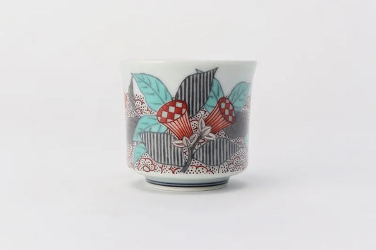 ARITA WARE “INK-BLACK SUMI HAJIKI ZUIKA DESIGN GUINOMI” – CREATED BY THE 14TH IMAEMON | JAPANESE PORCELAIN SAKE CUP