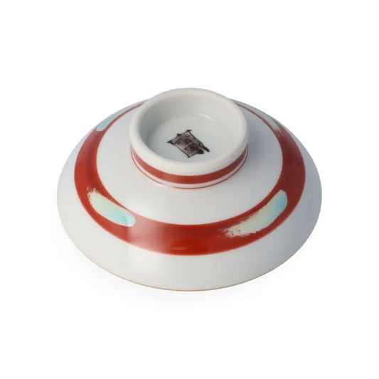 JAPANESE KUTANI PORCELAIN SAKAZUKI “TWO SPARROWS IN SNOW” – HAND-PAINTED BY TOSHITO NAKAMURA, WITH WOODEN GIFT BOX