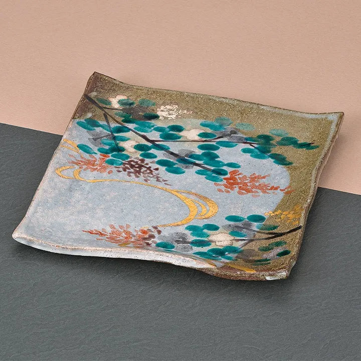 KUTANI WARE PLATE RYŪSUI-HAGI
