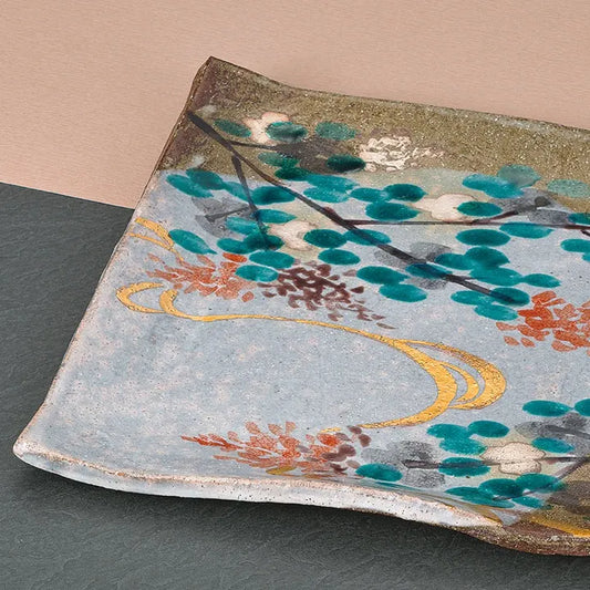 KUTANI WARE PLATE RYŪSUI-HAGI