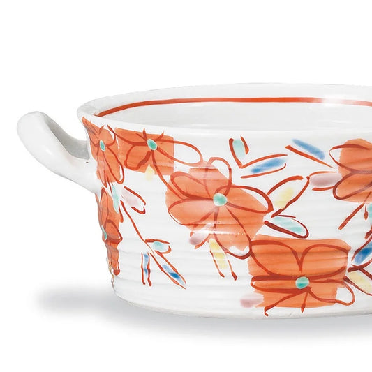KUTANI WARE SOUP CUP RED FLORET
