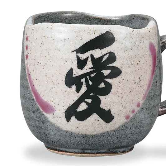 JAPANESE KUTANI PORCELAIN MUG CUP – “LOVE” 愛 DESIGN