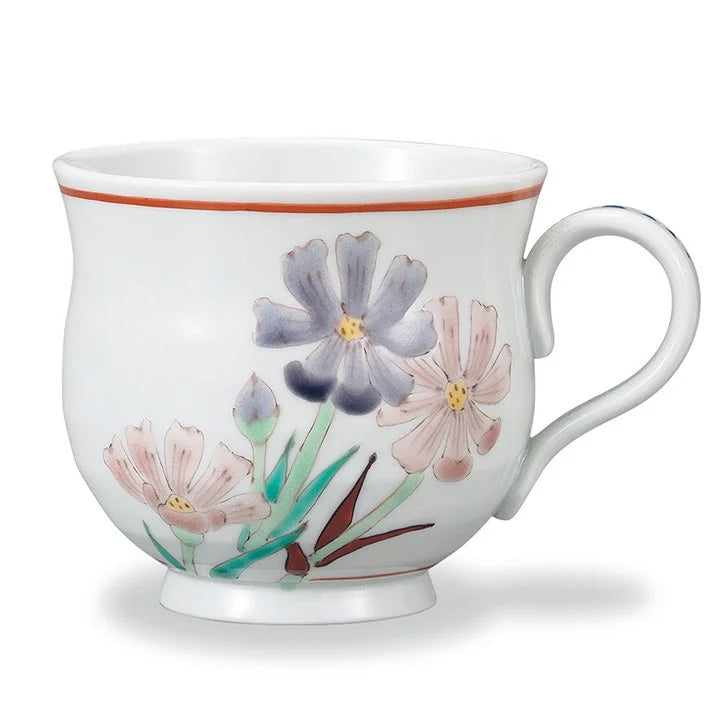 KUTANI WARE MUG CUP COSMOS FLOWERS/ TAISHI KLIN