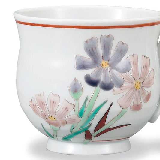 KUTANI WARE MUG CUP COSMOS FLOWERS/ TAISHI KLIN