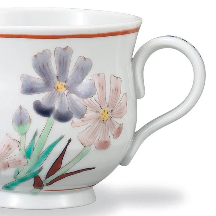 KUTANI WARE MUG CUP COSMOS FLOWERS/ TAISHI KLIN
