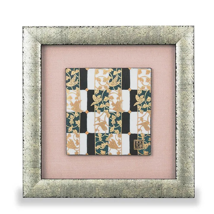 KUTANI WARE CERAMIC PLAQUE AOCHIBU