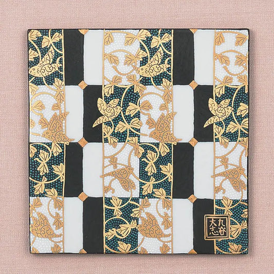 KUTANI WARE CERAMIC PLAQUE AOCHIBU