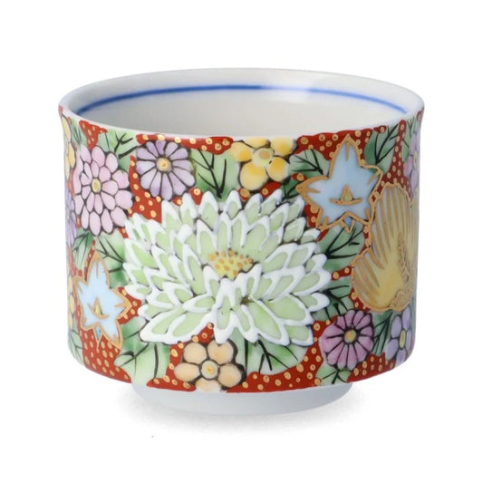 JAPANESE KUTANI GUINOMI - KIN HANAZUME RED SAKE CUP BY TAISHI KLIN