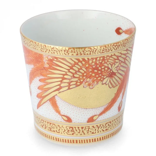 KUTANI WARE ROCK CUP (GOLD BROCADEHAND PHOENIX PATTERN)YOSHINORI FUKUDA