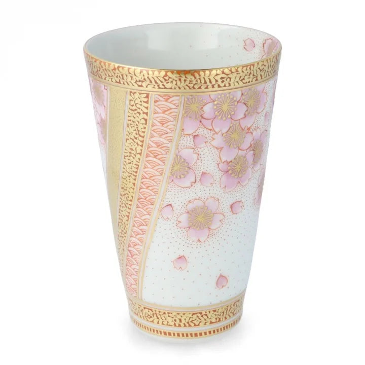 JAPANESE KUTANI TUMBLER - KINRANDE CHERRY BLOSSOM CREST/YOSHINORI FUKUDA