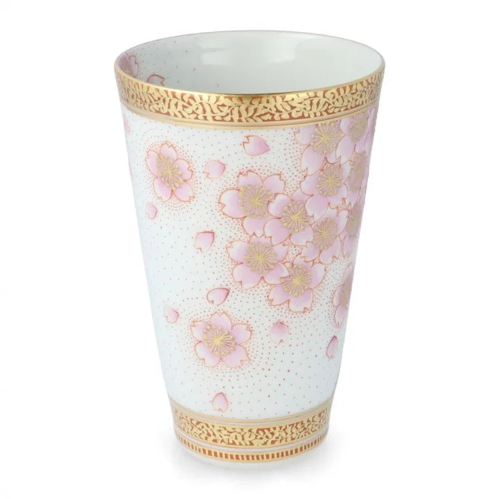 JAPANESE KUTANI TUMBLER - KINRANDE CHERRY BLOSSOM CREST/YOSHINORI FUKUDA