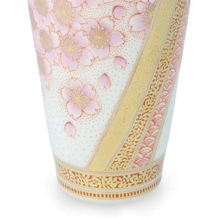 JAPANESE KUTANI TUMBLER - KINRANDE CHERRY BLOSSOM CREST/YOSHINORI FUKUDA
