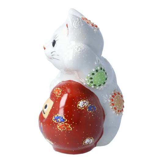 KUTANI WARE LUCKY CAT(DARUMA MANEKI-NEKO) SHIRO MORI